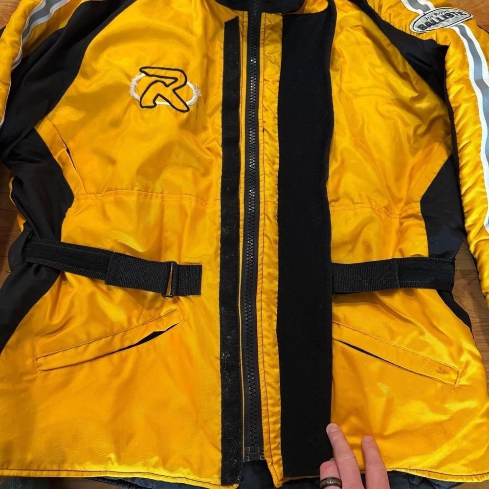 Vintage Joe Rocket Ballistic Black/Yellow Winter Snow Jacket Light Speed Mens XL - Picture 9 of 16